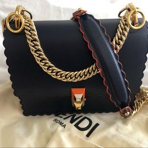 Fendi Kan I small shoulder/crossbody bag in navy blue